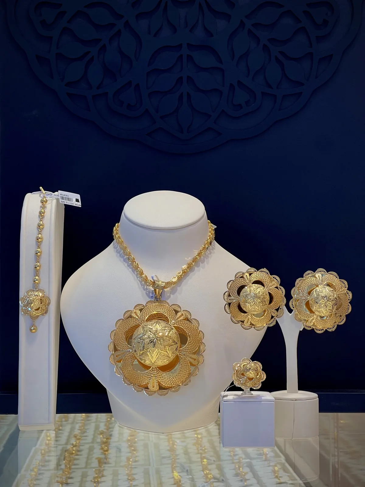 Habesha filigree flower bridal set in gold